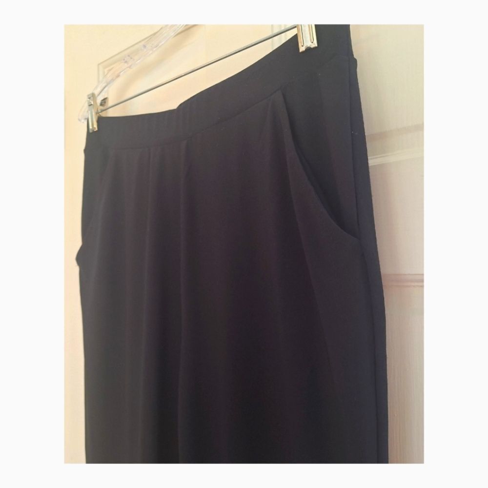 Wynne Layers Flare Jersey Knit Pant High Rise Pockets Stretch Pull On Black M - Picture 6 of 14